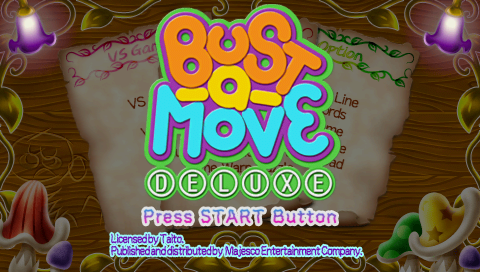 Bust-A-Move Deluxe title screen for PSP